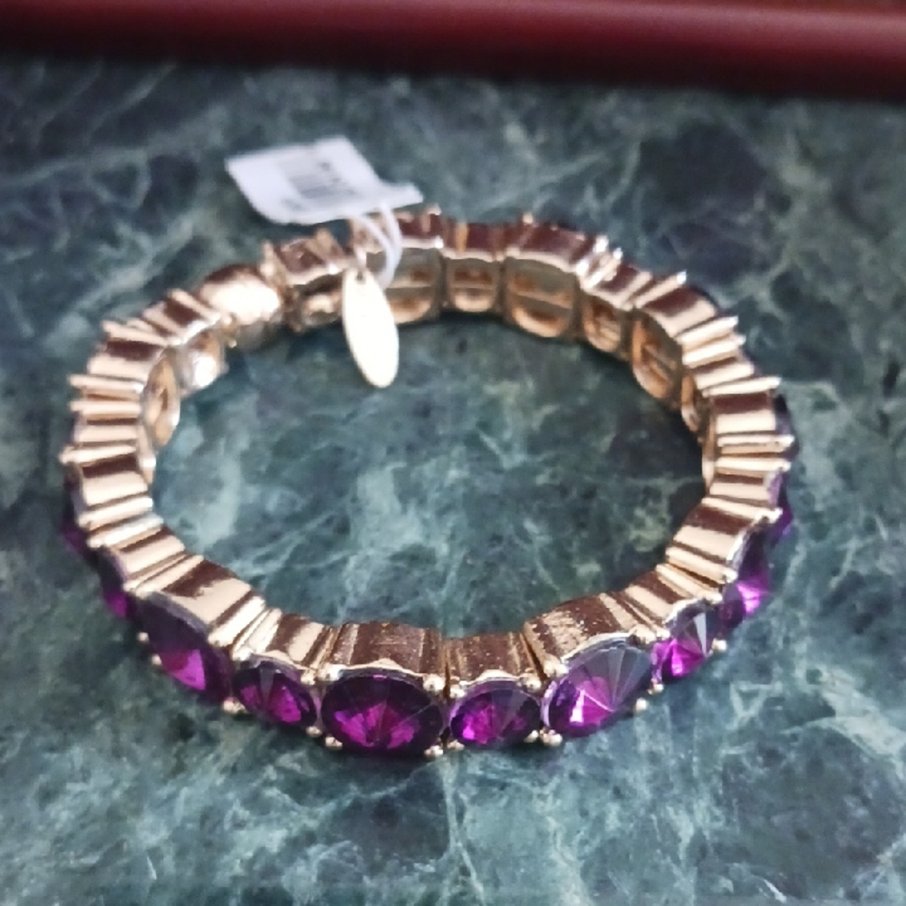 Elegant Gold and Purple Bracelet